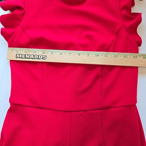 Womens S Ruffle Sleeve Mock Neck Jumpsuit Chic Date Night Bold Beautiful Stylish - Picture 9 of 11